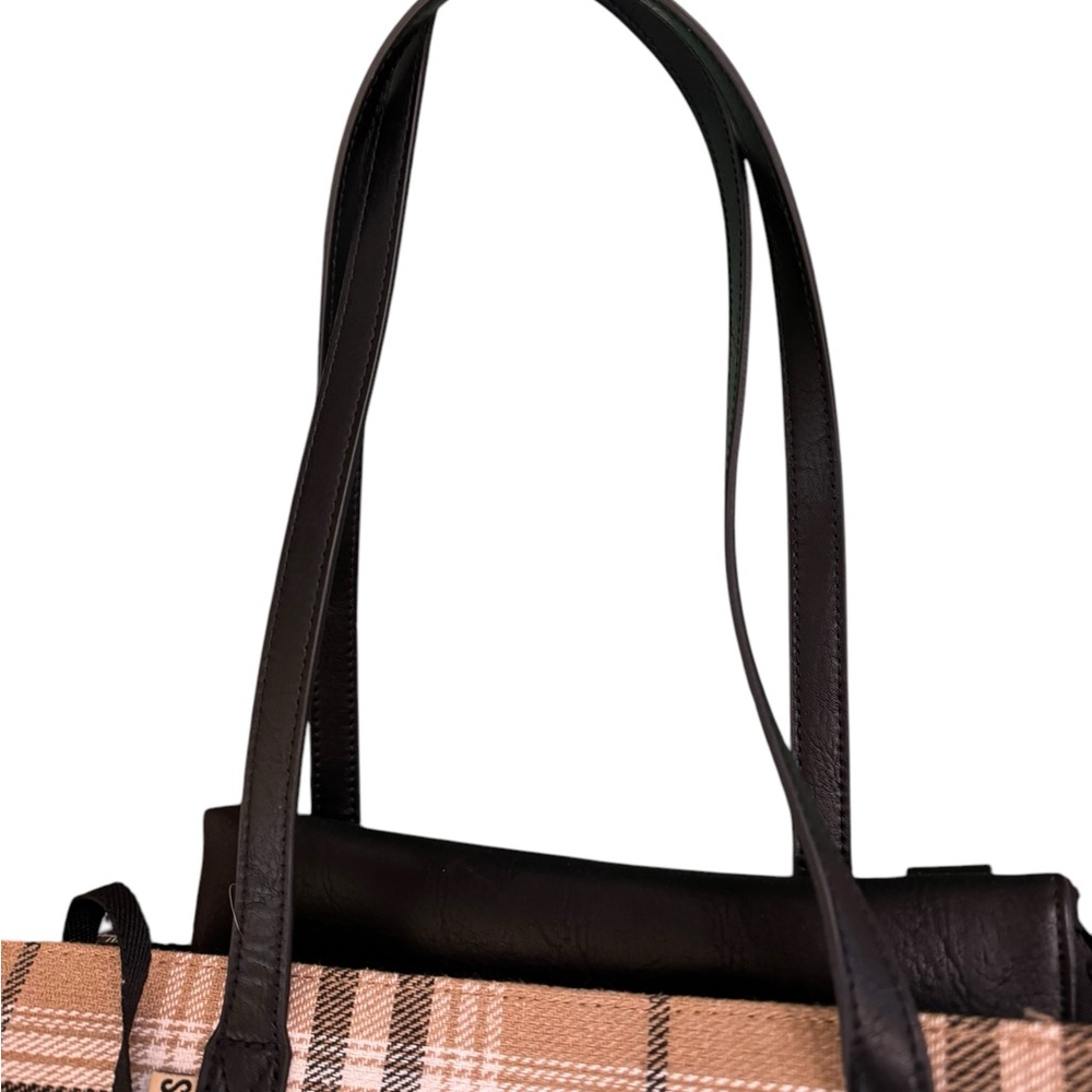 BEIS The Work Tote in Plaid Women's Organizational Laptop Bag - Picture 7 of 12